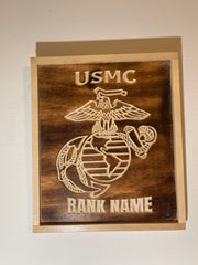 Custom Marine Corps rank/name plaque with ega