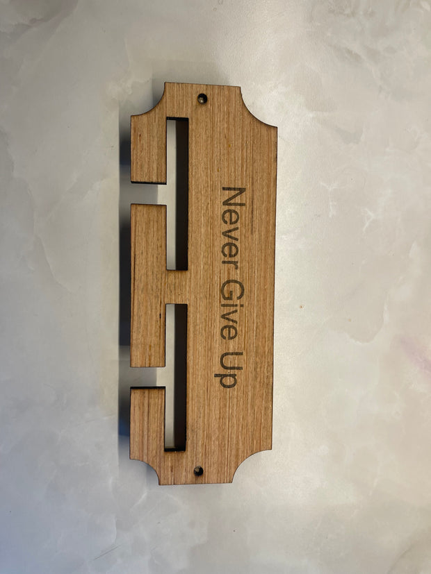 The extra mile wooden race medal hanger/holder