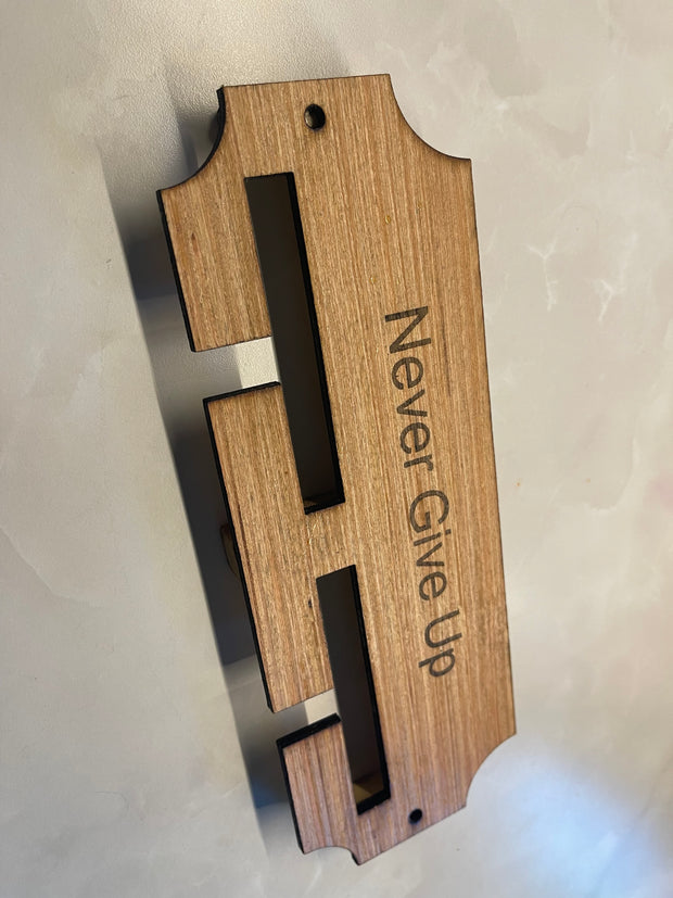 The extra mile wooden race medal hanger/holder