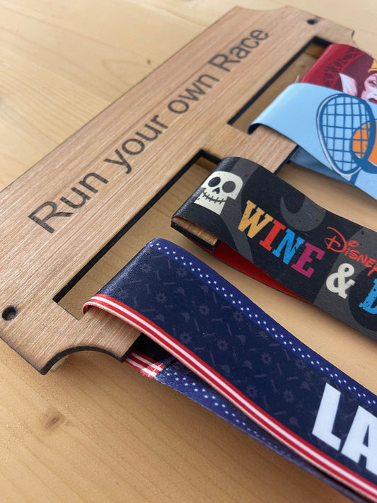 Run your own race wooden race medal hanger/holder