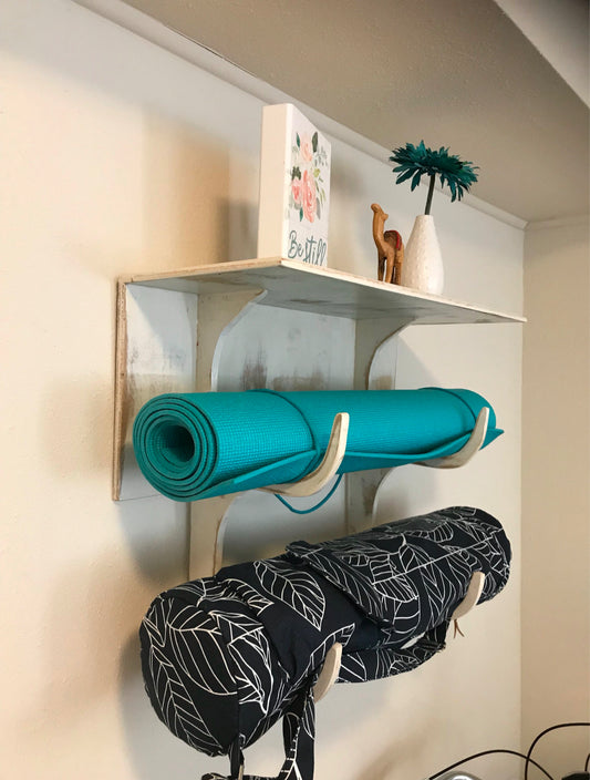 Double yoga mat holder stylish home decor