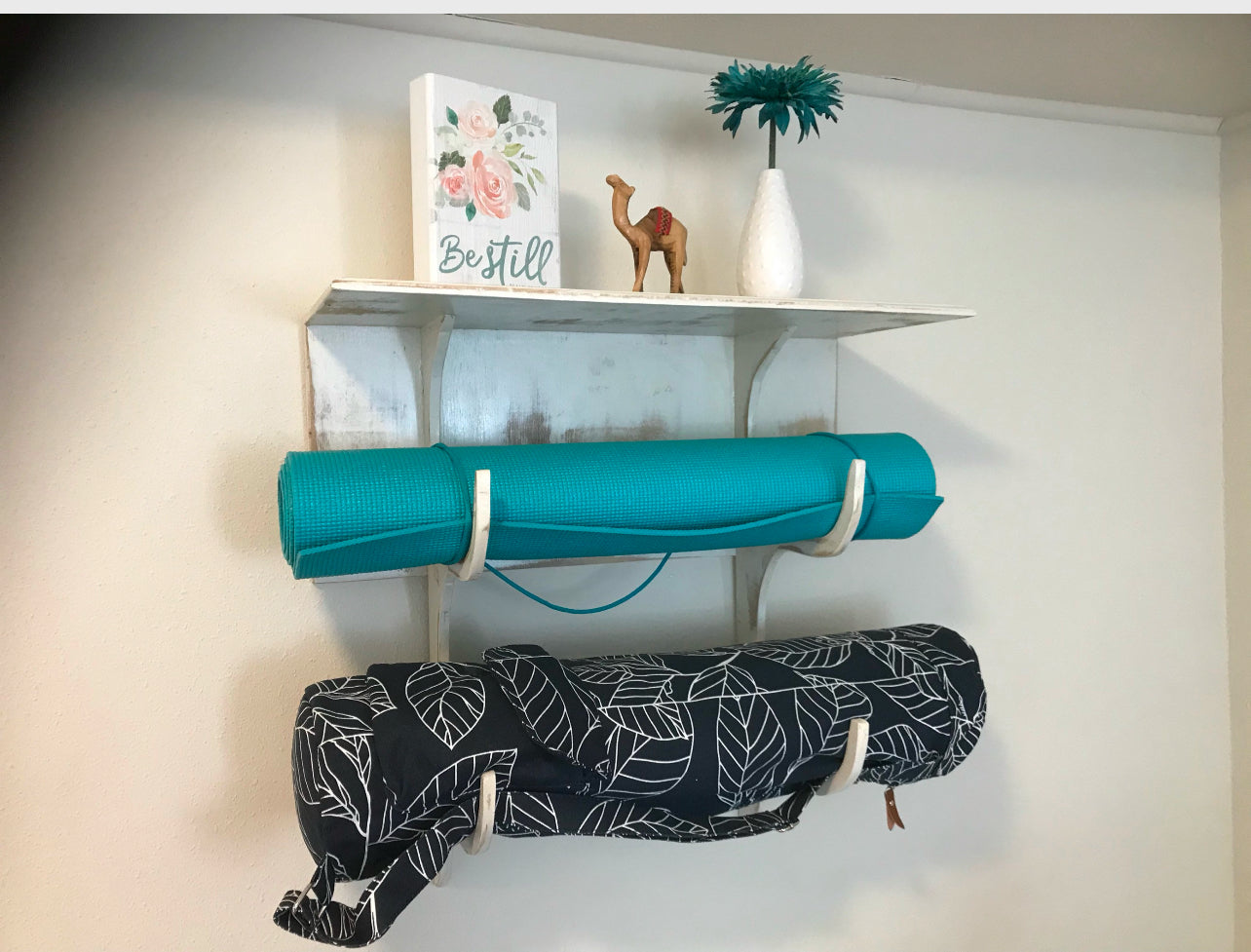 Double yoga mat holder stylish home decor