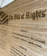 Bill of Rights of the constitution wood hanging wall sign home decor