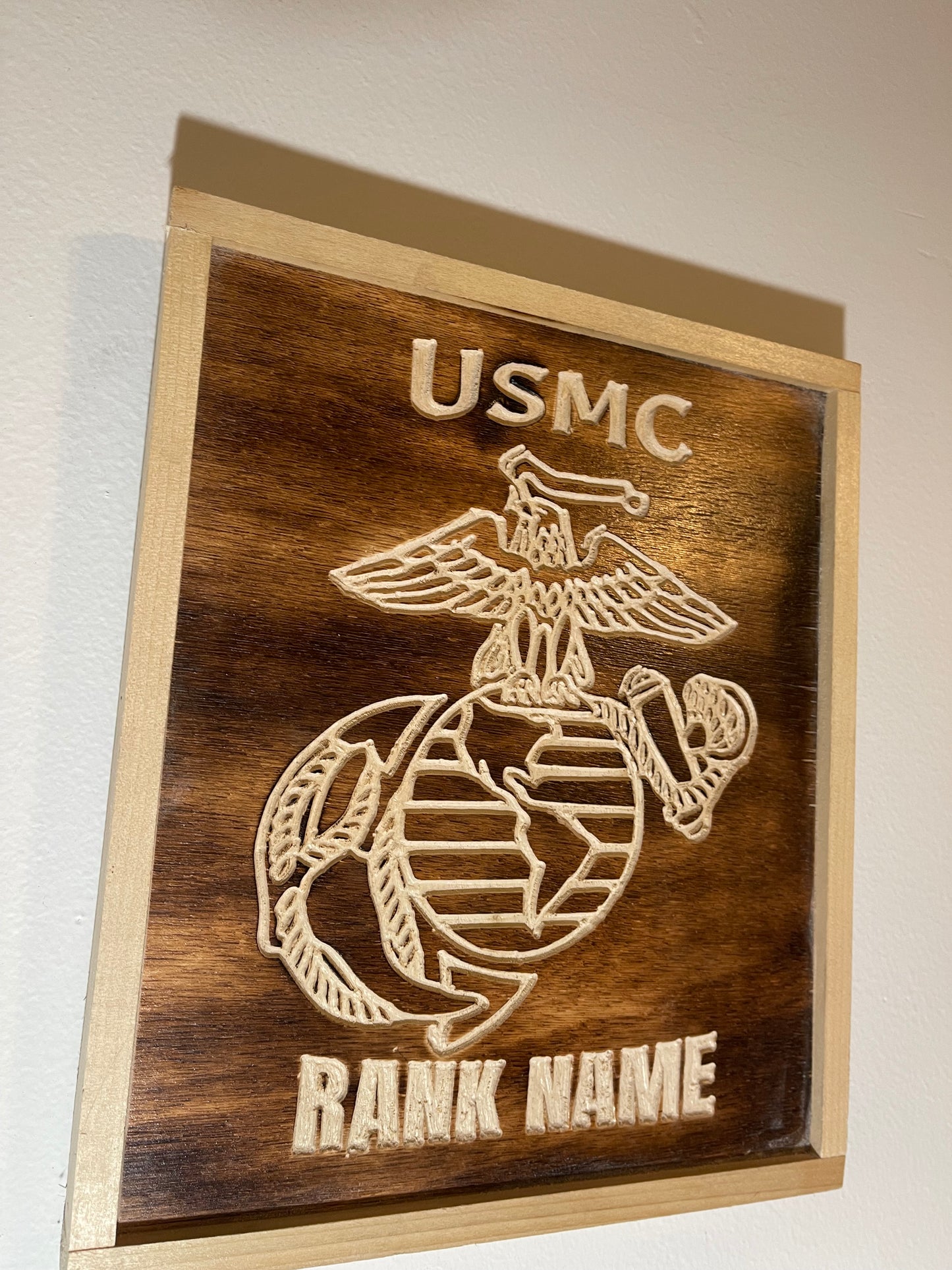 Custom Marine Corps rank/name plaque with ega