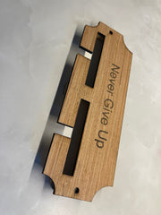 The extra mile wooden race medal hanger/holder