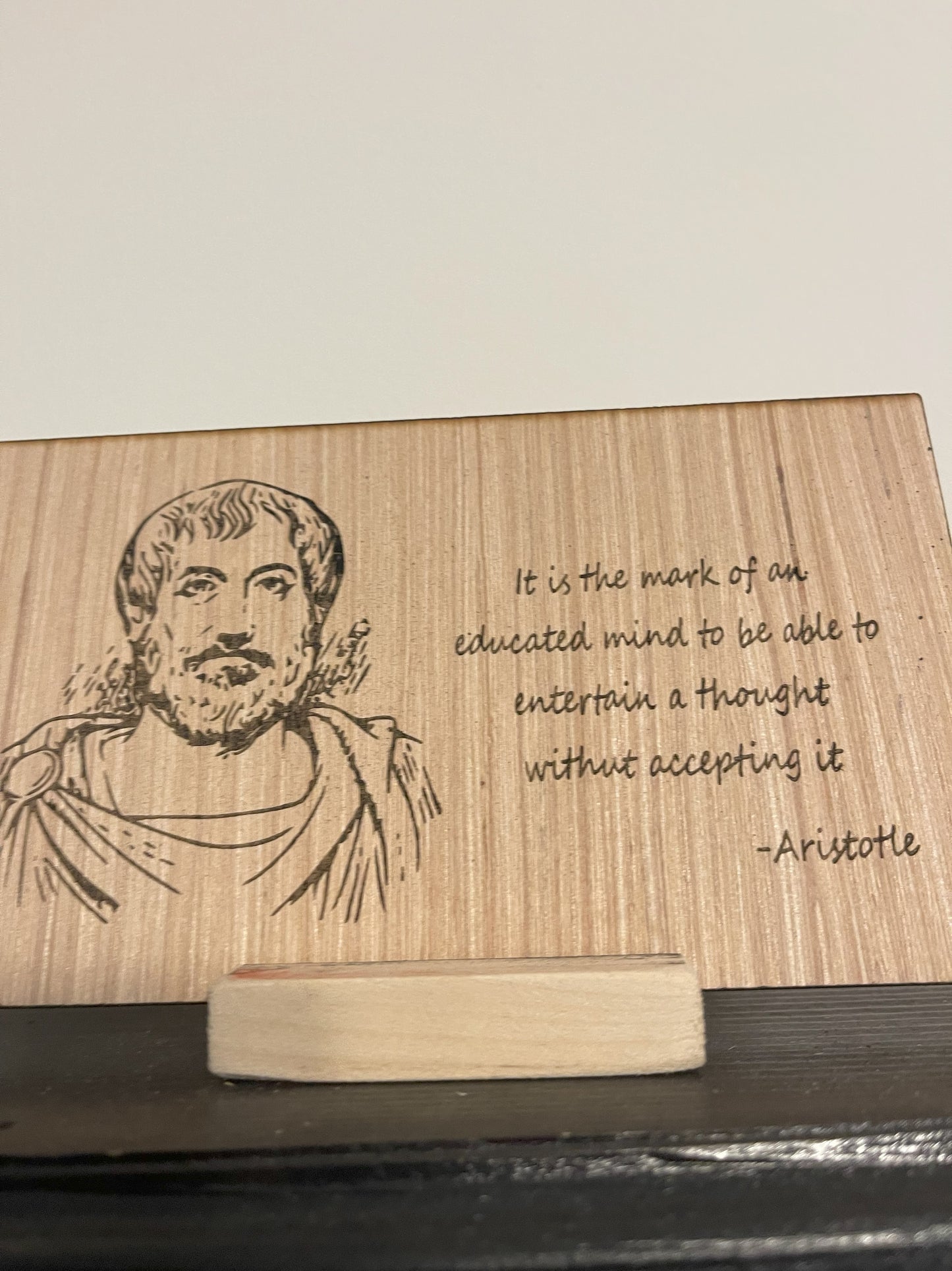 Educated mind motivational wood sign