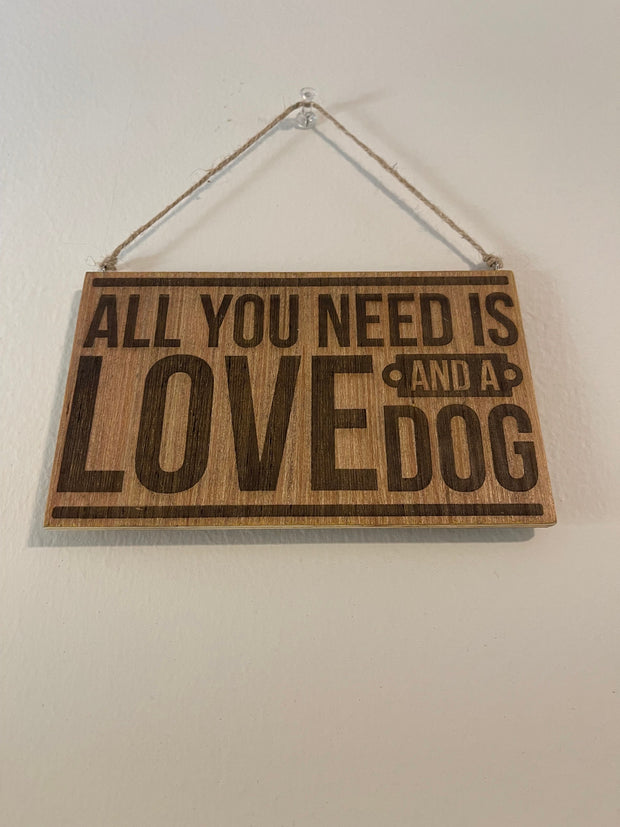 Love and a doggo wall sign home decor