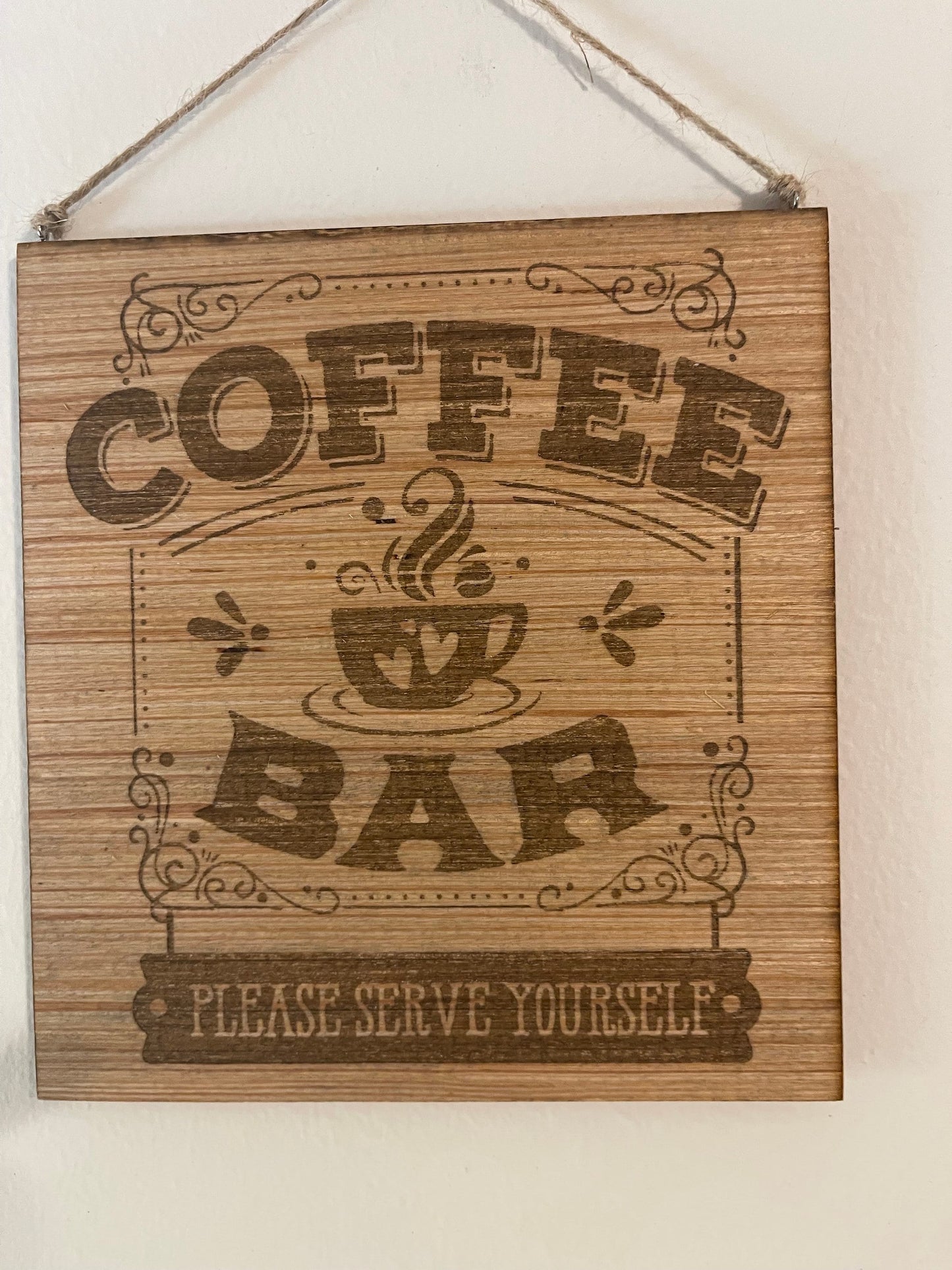 Coffee bar please serve yourself wall decor kitchen wall sign