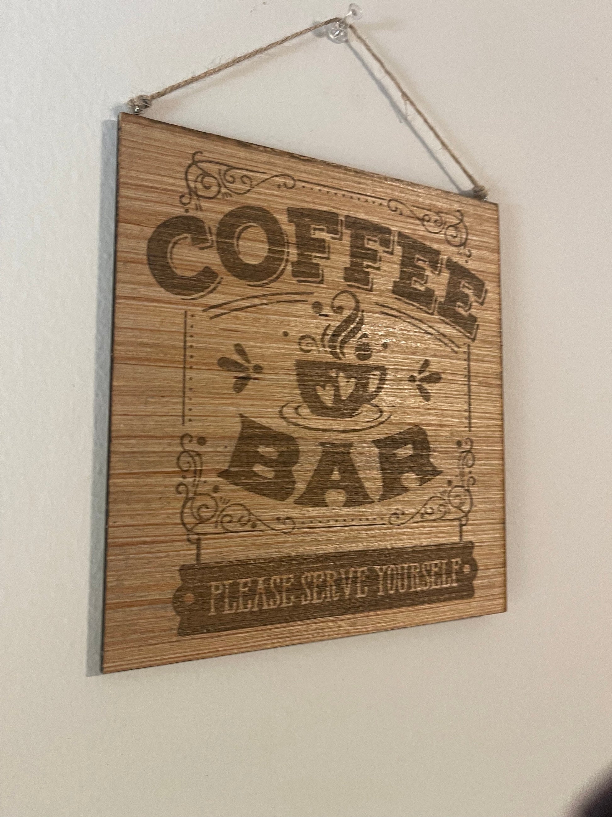 Coffee bar kitchen nook wall sign cozy home